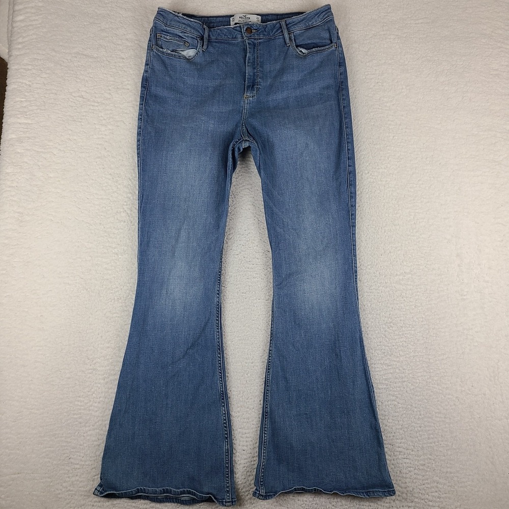 Hollister Jeans‎ Womens 17L 17 Long 33x33 Curvy High Rise Flare Advanced Stretch
